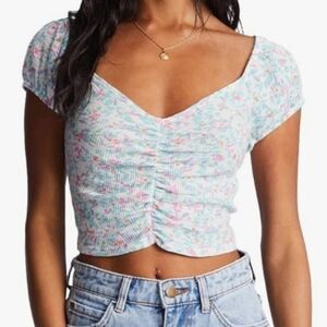 Billabong Pretty Sweet Knit Top Salt Crystal Size Women's Large 12 NEW